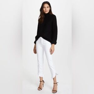 PAIGE HOXTON STRAIGHT ANKLE HIGH RISE CURVED RUFFLE NWT JEANS WHITE SIZE 25